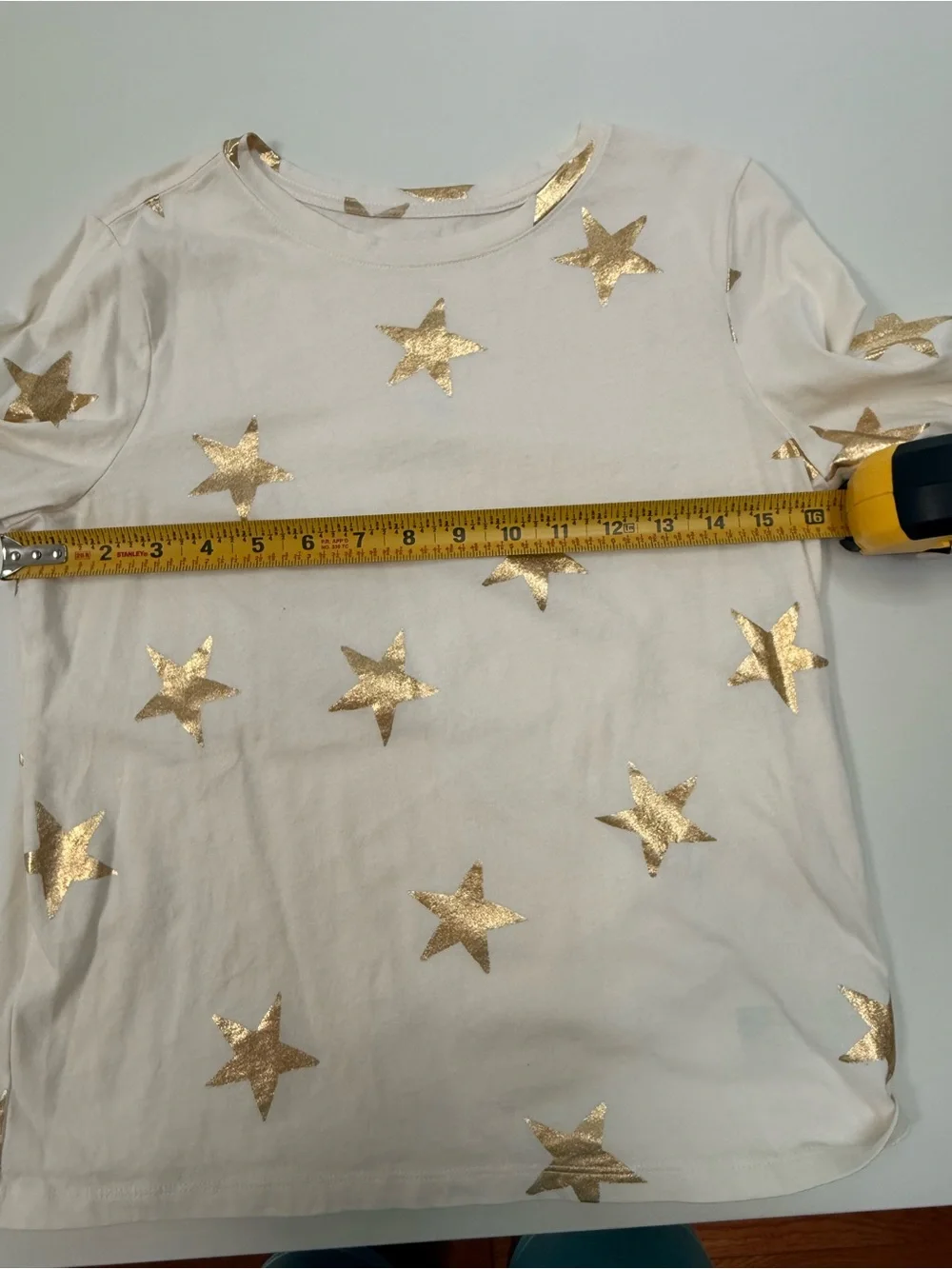 3/$25 Old Navy Girls XL 14-16 Gold Metallic Star Softest Long Sleeve Tee